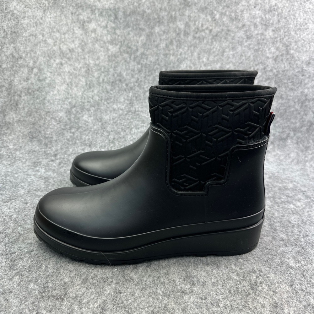 Tommy Hilfiger Benio Black Faux Fur Lined Rain Boots Womens 10M TWBENIO - Picture 4 of 13